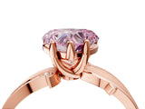 Rose gold Fancy Pink Heart  Solitaire Twist Band with Pavé Accents and Four-Prong Setting_23