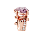 Rose gold Fancy Pink Heart  Solitaire Twist Band with Pavé Accents and Four-Prong Setting_24