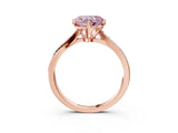 Rose gold Fancy Pink Heart  Solitaire Twist Band with Pavé Diamonds and Four-Prong Setting_56