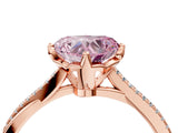 Rose gold Fancy Pink Heart  Solitaire Twist Band with Pavé Diamonds and Four-Prong Setting_57