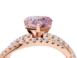 Rose gold Fancy Pink Heart  Solitaire Twist Band with Pavé Setting and Four-Prong Setting_82