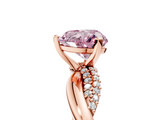 Rose gold Fancy Pink Heart  Solitaire Twist Band with Pave Prong Setting_33