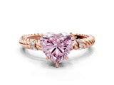Rose gold Fancy Pink Heart  Solitaire Twisted Band Prong Set Engagement Ring_61