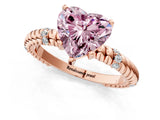 Rose gold Fancy Pink Heart  Solitaire Twisted Band Prong Set Engagement Ring_62