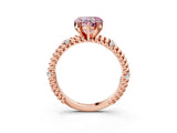 Rose gold Fancy Pink Heart  Solitaire Twisted Band Prong Set Engagement Ring_64