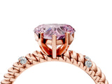 Rose gold Fancy Pink Heart  Solitaire Twisted Band Prong Set Engagement Ring_65