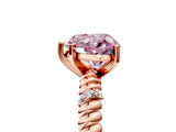 Rose gold Fancy Pink Heart  Solitaire Twisted Band Prong Set Engagement Ring_66