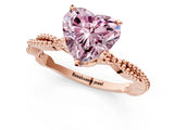 Rose gold Fancy Pink Heart  Solitaire Twisted Band with Bead Prong Setting_320
