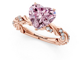 Rose gold Fancy Pink Heart  Solitaire Twisted Band with Pavé Accents and Four-Prong Setting_4