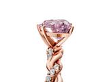 Rose gold Fancy Pink Heart  Solitaire Twisted Band with Pavé Accents and Four-Prong Setting_8