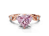 Rose gold Fancy Pink Heart  Solitaire Twisted Band with Prong Setting 1