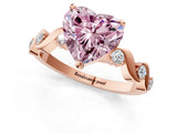 Rose gold Fancy Pink Heart  Solitaire Twisted Band with Prong Setting 2