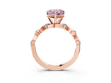 Rose gold Fancy Pink Heart  Solitaire Twisted Band with Prong Setting 4