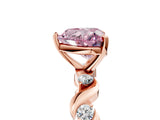 Rose gold Fancy Pink Heart  Solitaire Twisted Band with Prong Setting