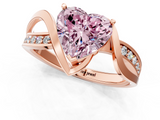Rose gold Fancy Pink Heart  Solitaire Twisted Band with Prong Setting_4