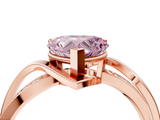 Rose gold Fancy Pink Heart  Solitaire Twisted Band with Prong Setting_7