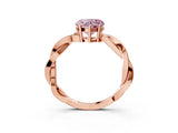 Rose gold Fancy Pink Heart  Solitaire Twisted Pave Diamond Ring with Four-Prong Setting_15