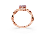 Rose gold Fancy Pink Heart  Solitaire Twisted Pave Diamond Ring with Four-Prong Setting_83