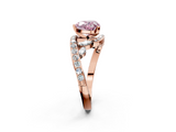 Rose gold Fancy Pink Heart  Solitaire with Pavé Twist Band and Four-Prong Setting_49