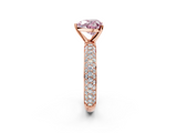 Rose gold Fancy Pink Heart  Solitaire with Pave Band and Four-Prong Setting_5