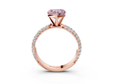 Rose gold Fancy Pink Heart  Solitaire with Pave Band and Four-Prong Setting_6