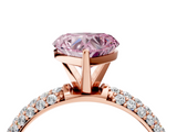 Rose gold Fancy Pink Heart  Solitaire with Pave Band and Four-Prong Setting_7