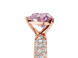 Rose gold Fancy Pink Heart  Solitaire with Pave Band and Four-Prong Setting_8