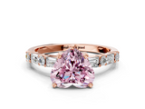 Rose gold Fancy Pink Heart  Solitaire with Side Baguettes and Channel Set Band_59