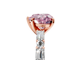 Rose gold Fancy Pink Heart  Solitaire with Side Baguettes and Channel Set Band_64