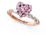 Rose gold Fancy Pink Heart  Solitaire with Side Stones on a Pavé Band and Four-Prong Setting_24