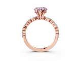 Rose gold Fancy Pink Heart  Solitaire with Side Stones on a Pavé Band and Four-Prong Setting_26