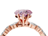 Rose gold Fancy Pink Heart  Solitaire with Side Stones on a Pavé Band and Four-Prong Setting_27