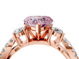 Rose gold Fancy Pink Heart  Three-Stone Diamond Ring with Pavé Split Shank and Four-Prong Setting_92