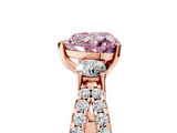 Rose gold Fancy Pink Heart  Three-Stone Diamond Ring with Pavé Split Shank and Four-Prong Setting_93
