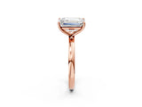 Rose gold Fancy Pink Heart  and Emerald Cut Toi Moi Ring with Prong Setting_49