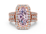 Rose gold Fancy Pink Marquise -Cut Halo Diamond Ring with Split Shank and Four-Prong Setting_105