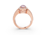 Rose gold Fancy Pink Marquise -Cut Halo Diamond Ring with Split Shank and Four-Prong Setting_108