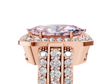 Rose gold Fancy Pink Marquise -Cut Halo Diamond Ring with Split Shank and Four-Prong Setting_110