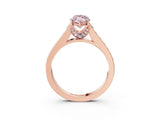 Rose gold Fancy Pink Marquise  Brilliant Cut Diamond Engagement Ring with Pavé Band and Four-Prong Setting_52