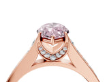Rose gold Fancy Pink Marquise  Brilliant Cut Diamond Engagement Ring with Pavé Band and Four-Prong Setting_53