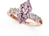 Rose gold Fancy Pink Marquise  Brilliant Cut Diamond Five-Stone Prong Set Engagement Ring with Channel Band_4