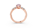 Rose gold Fancy Pink Marquise  Brilliant Cut Diamond Five-Stone Prong Set Engagement Ring with Channel Band_6