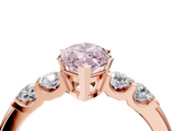 Rose gold Fancy Pink Marquise  Brilliant Cut Diamond Five-Stone Prong Set Engagement Ring with Channel Band_7