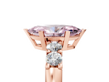 Rose gold Fancy Pink Marquise  Brilliant Cut Diamond Five-Stone Prong Set Engagement Ring with Channel Band_8