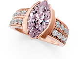 Rose gold Fancy Pink Marquise  Brilliant Diamond Channel Set Wide Band Ring with Bezel Setting_21