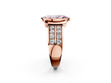 Rose gold Fancy Pink Marquise  Brilliant Diamond Channel Set Wide Band Ring with Bezel Setting_22