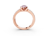 Rose gold Fancy Pink Marquise  Brilliant Diamond Channel Set Wide Band Ring with Bezel Setting_23