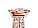 Rose gold Fancy Pink Marquise  Brilliant Diamond Channel Set Wide Band Ring with Bezel Setting_25