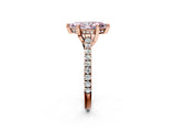 Rose gold Fancy Pink Marquise  Brilliant Diamond Solitaire with Pavé Band and Four-Prong Setting 2