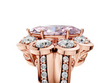 Rose gold Fancy Pink Marquise  Brilliant Flower Halo Diamond Split Shank Ring_32